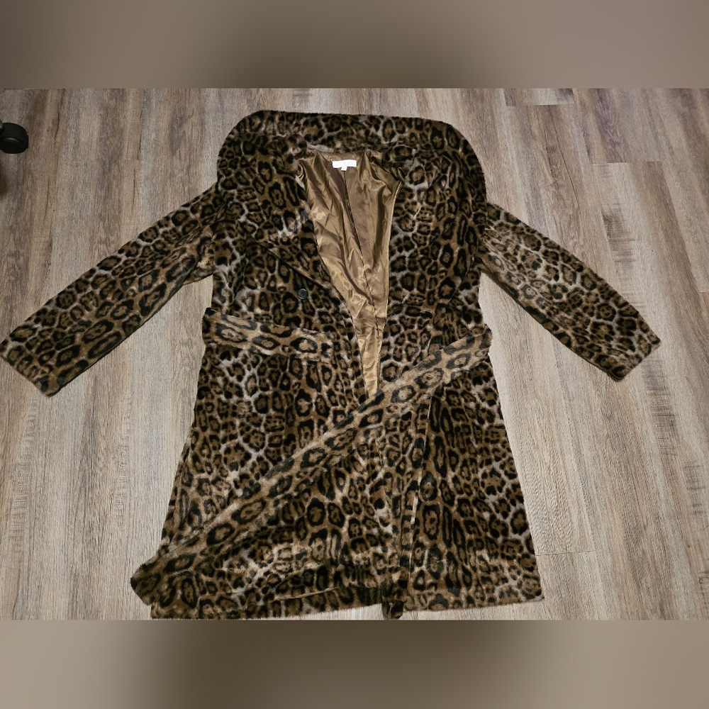 Ivy City Co Leopard Print Teddy Jacket